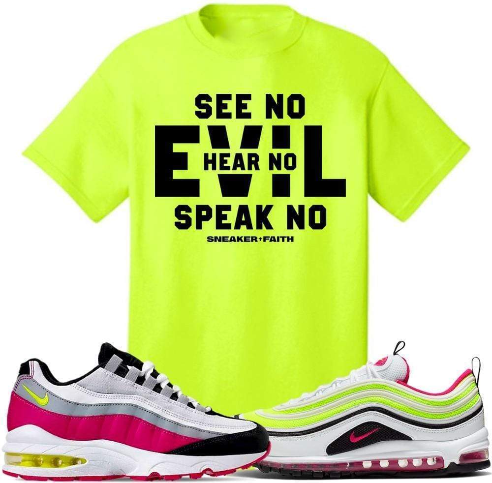 Air Max White Rush Pink Volt Sneaker Tees Shirt to Match - EVIL