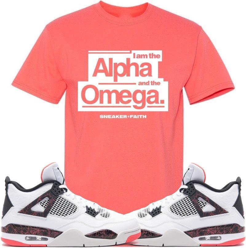 ALPHA OMEGA Sneaker Tees Shirt - Jordan Retro 4 Hot Lava