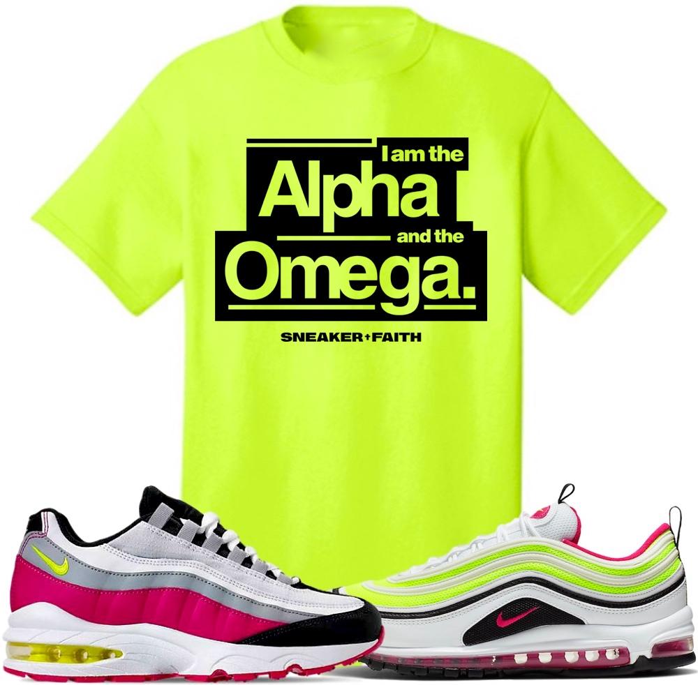 Air Max White Rush Pink Volt Sneaker Tees Shirt to Match - ALPHA OMEGA