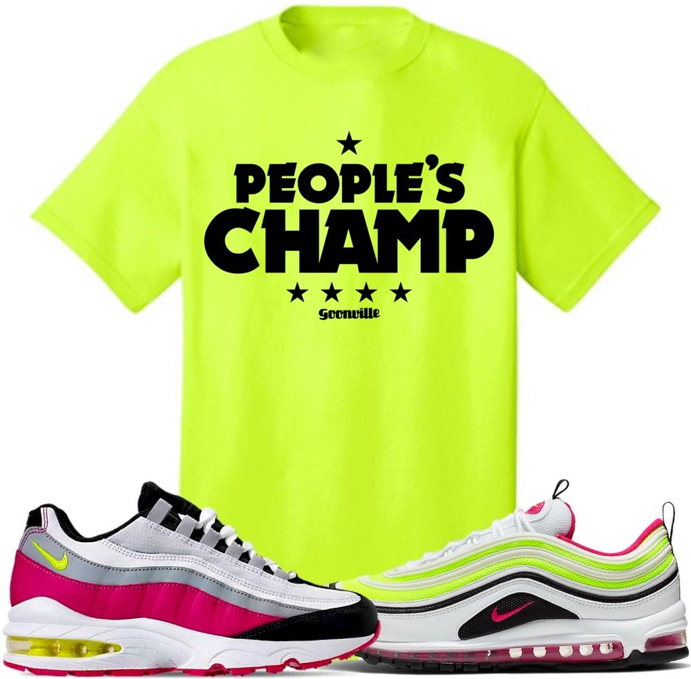 Air Max White Rush Pink Volt Sneaker Tees Shirt to Match - PEOPLES CHAMP