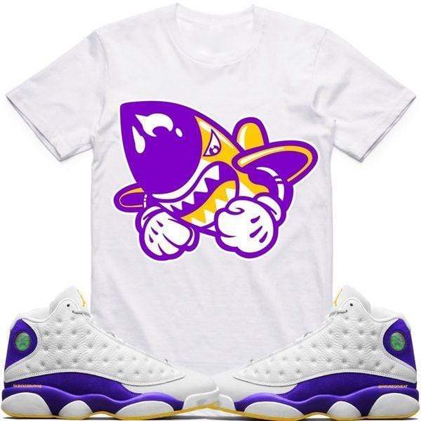 Jordan Retro 13 Lakers Sneaker Tees Shirt - LA BRUISER