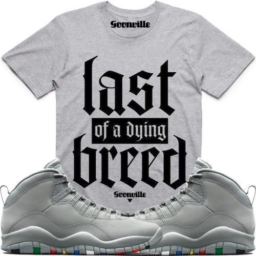 DYING BREED Grey Sneaker Tees Shirt - Jordan 10 Cool Grey