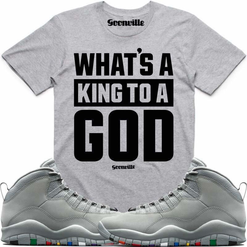 KING GOD Grey Sneaker Tees Shirt - Jordan 10 Cool Grey