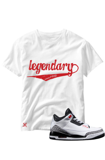 Air Jordan 3 Infrared 23's White Untuckt – Legendary T-shirt