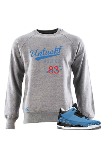 Untuckt – 83 Crew Neck Matches Air Jordan 3 Powder Blue