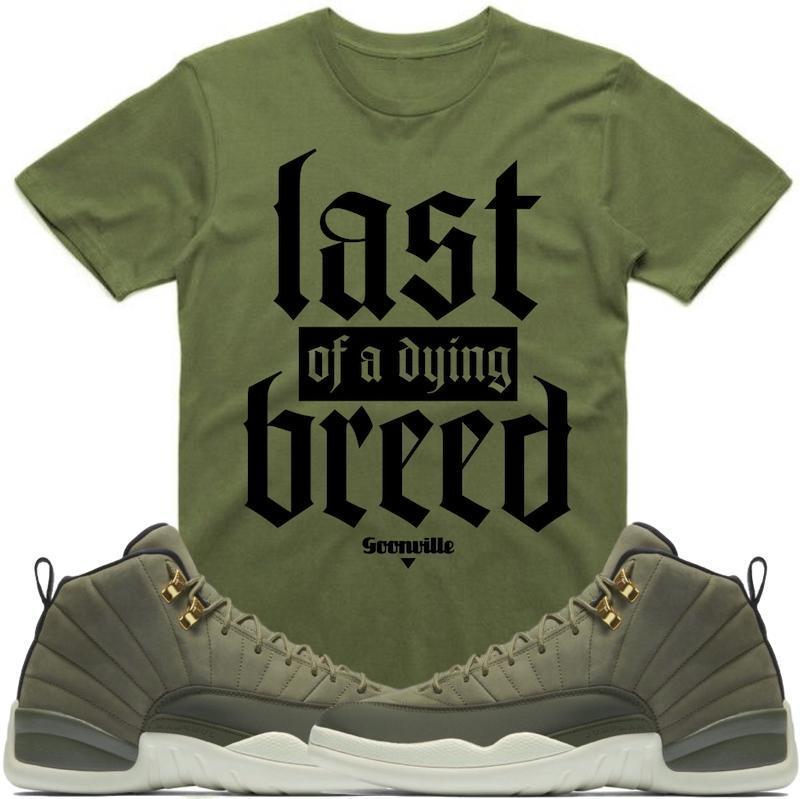 DYING BREED Sneaker Tees Shirt - Jordan 12 Olive Chris Paul