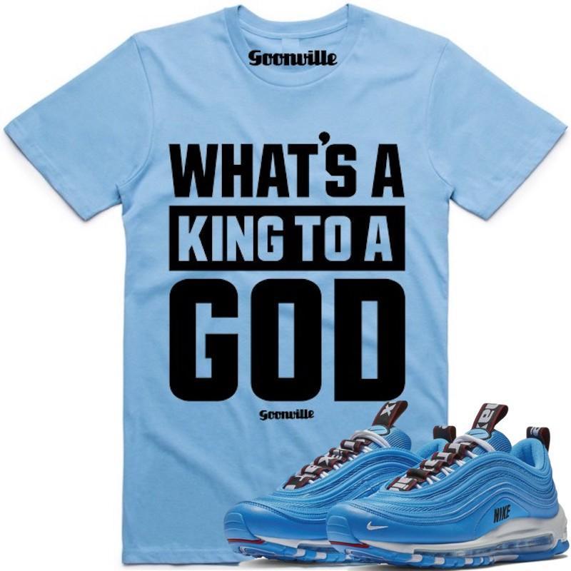 KING GOD Carolina Sneaker Tees Shirt - Nike Air Max 97 Blue Hero