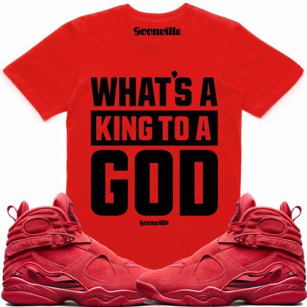 KING GOD Red Sneaker Tees Shirt - Jordan 8 Valentines Day