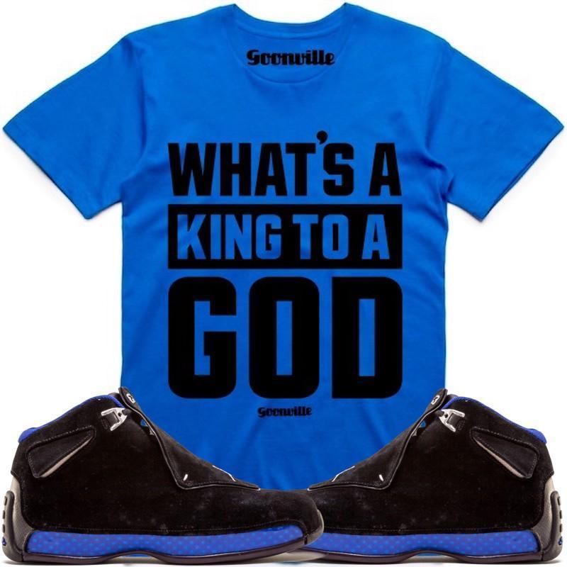 KING GOD Sneaker Tees Shirt - Jordan 18 Black Royal