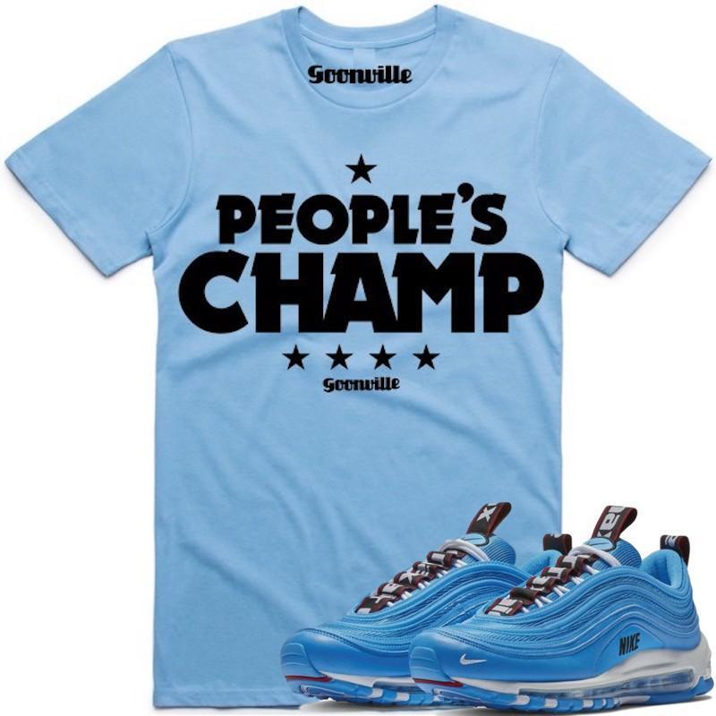 PEOPLE'S CHAMP Carolina Sneaker Tees Shirt - Nike Air Max 97 Blue Hero