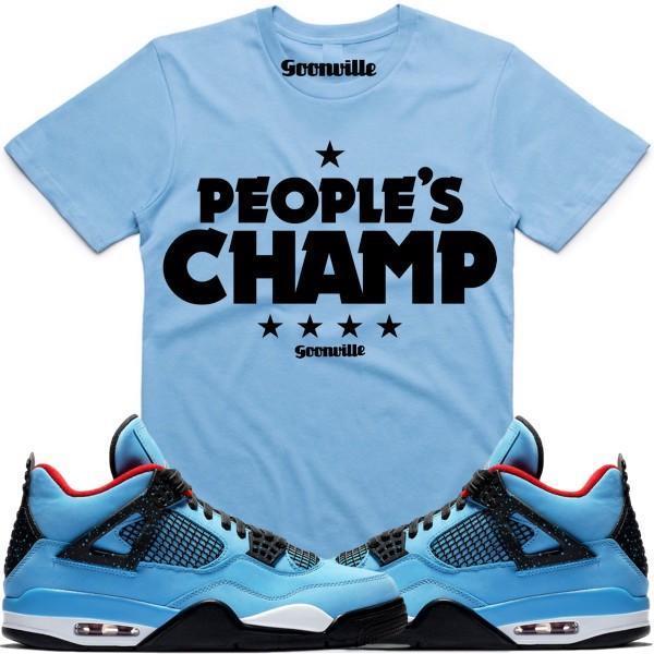 PEOPLES CHAMP Carolina Sneaker Tees Shirt - Jordan 4 Cactus Jack