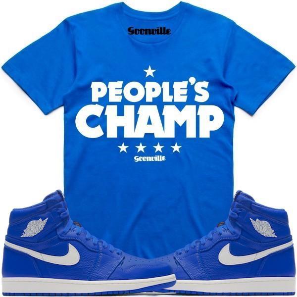 PEOPLES CHAMP Sneaker Tees Shirt - Jordan 1 Hyper Royal Lincoln High