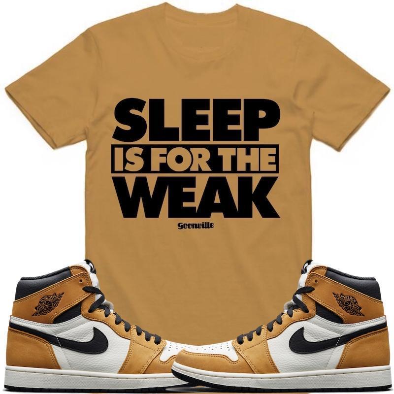 SLEEP WEAK Sneaker Tees Shirt - Jordan 1 Wheat ROY Rookie of the Year