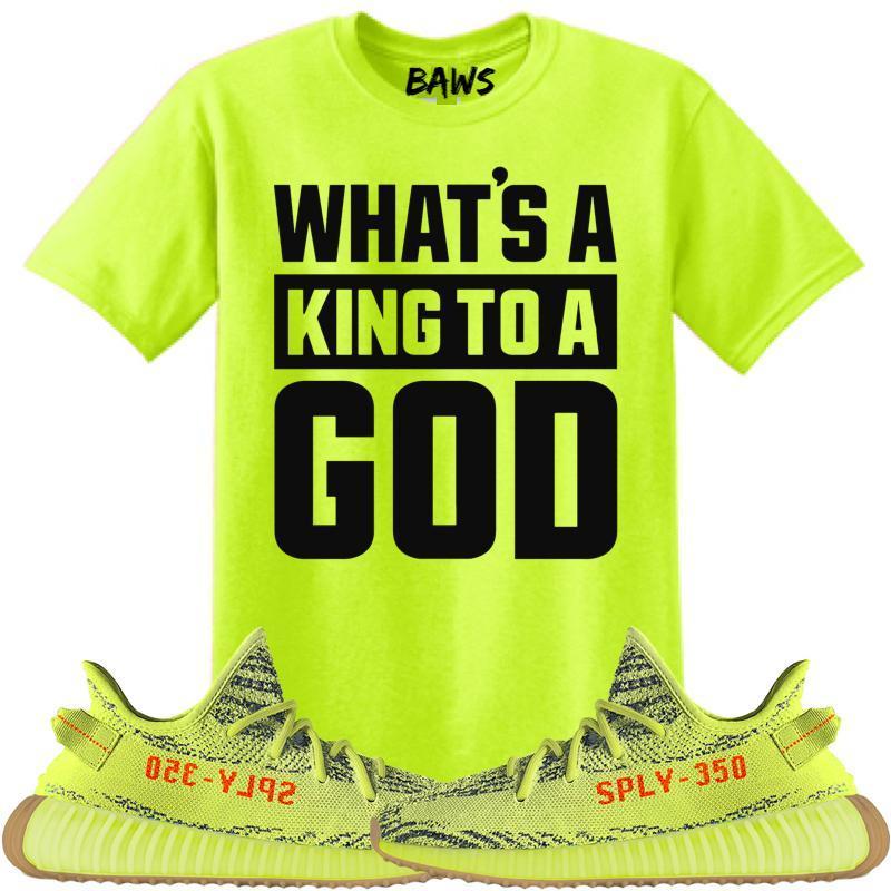 KING GOD Sneaker Tees Shirt to Match - Yeezy 350 Boost Frozen Yellow