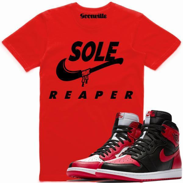 SOLE REAPER Red Sneaker Tees Shirt - Jordan 1 Homage