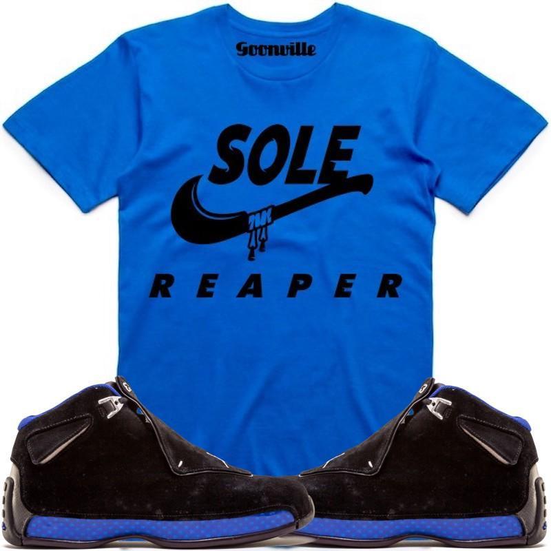 SOLE REAPER Sneaker Tees Shirt - Jordan 18 Black Royal