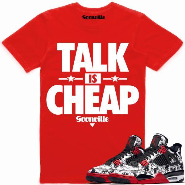 TALK IS CHEAP Sneaker Tees Shirt to Match - Jordan Retro 4 Tattoo