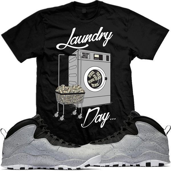 Jordan Retro 10 Smoke Grey Match Sneaker Tees Shirts - LAUNDRY DAY