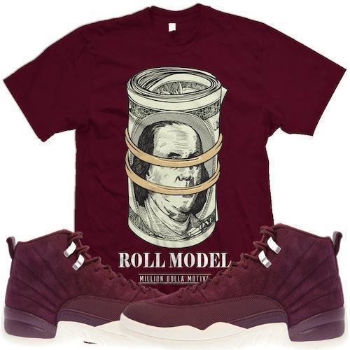 Jordan Retro 12 Bordeaux Sneaker Tees Shirts to Match - ROLL MODEL