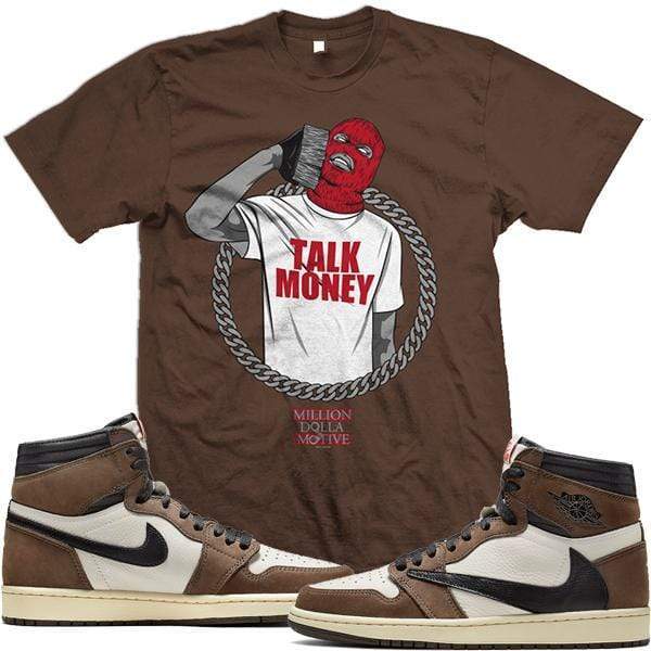 Air Jordan 1 Travis Scott Match Sneaker Tees Shirt - TALK MONEY PHONE