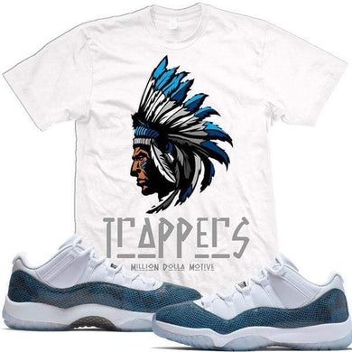 Jordan 11 Low Snakeskin Navy 2019 Match Sneaker Tees Shirt - TRAPPERS