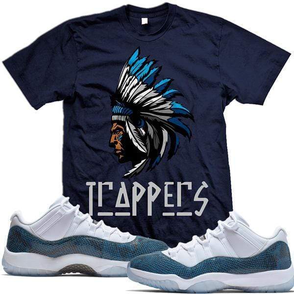 Jordan 11 Low Snakeskin Navy 2019 Match Sneaker Tees Shirt - TRAPPERS