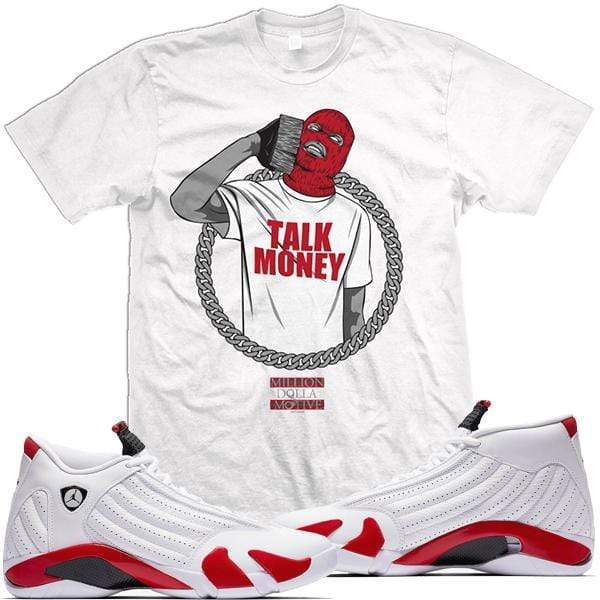 Jordan 14 Candy Cane 2019 Match Sneaker Tees Shirt - TALK MONEY PHONE