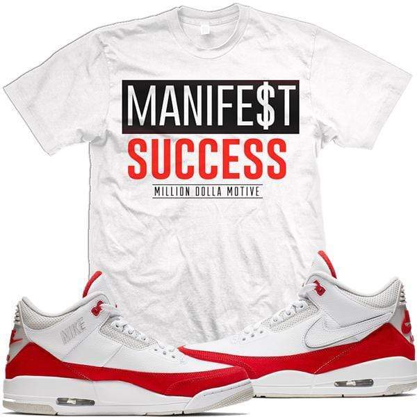 Jordan 3 Tinker University Red Match Sneaker Tees Shirt - MANIFEST SUCCESS