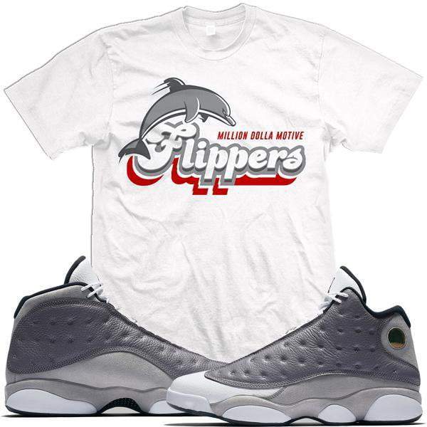 Jordan Retro 13 Atmosphere Grey Match Sneaker Tees Shirt - FLIPPERS