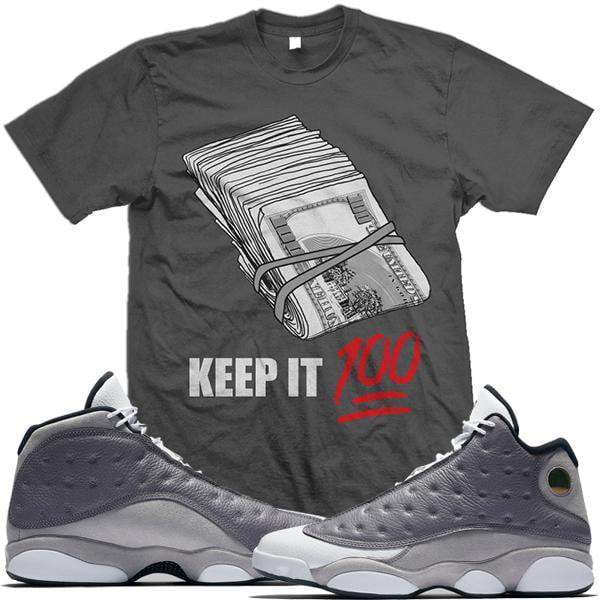 Jordan Retro 13 Atmosphere Grey Match Sneaker Tees Shirt - KEEP IT 100