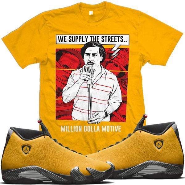 Jordan Retro 14 Alternate Ferrari Yellow Match Sneaker Tees Shirt - SUPPLY