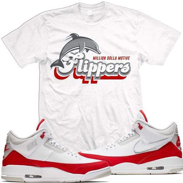 Jordan Retro 3 Tinker University Red Match Sneaker Tees Shirt - FLIPPERS