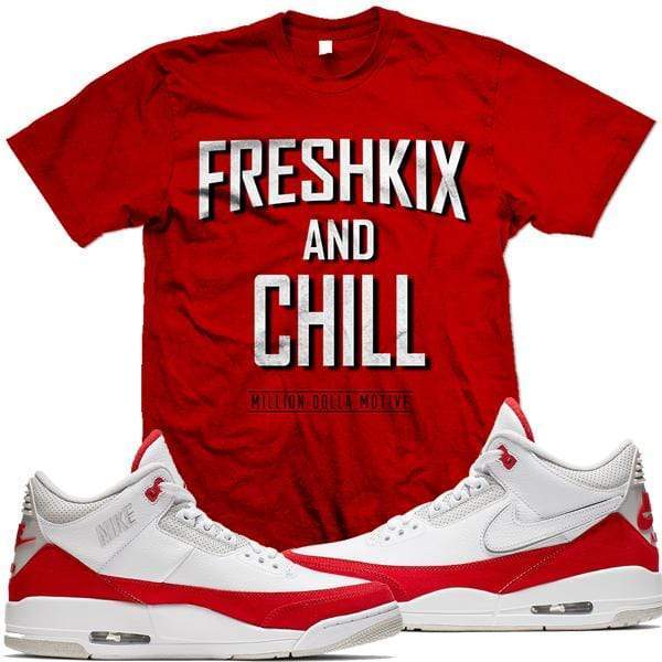 Jordan Retro 3 Tinker University Red Match Sneaker Tees Shirt - FRESHKIX