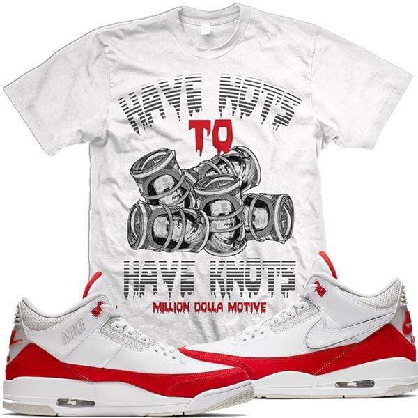 Jordan Retro 3 Tinker University Red Match Sneaker Tees Shirt - HAVE KNOTS