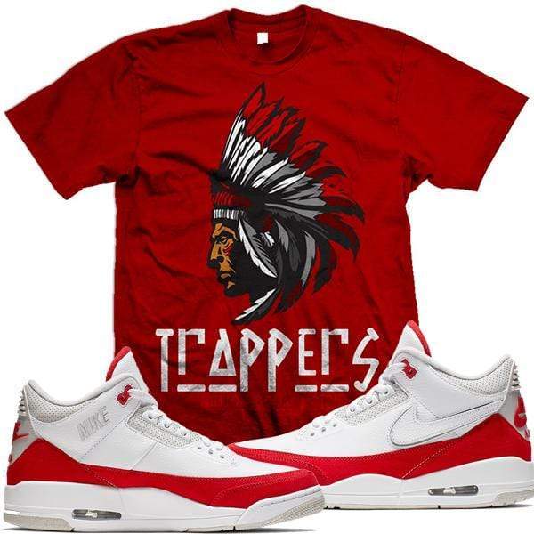 Jordan Retro 3 Tinker University Red Match Sneaker Tees Shirt - TRAPPERS