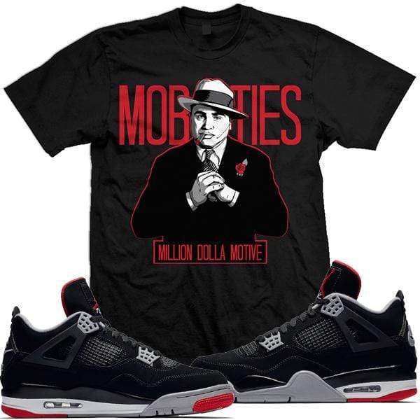 Jordan Retro 4 Bred 2019 Sneaker Tees Shirts - MOB TIES