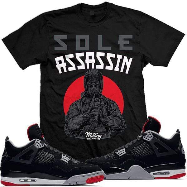 Jordan Retro 4 Bred 2019 Sneaker Tees Shirts - SOLE ASSASSIN