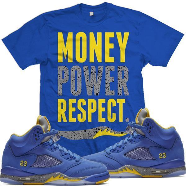 Jordan Retro 5 Alternate Laney JSP Match Sneaker Tees Shirt - MONEY POWER RESEPCT