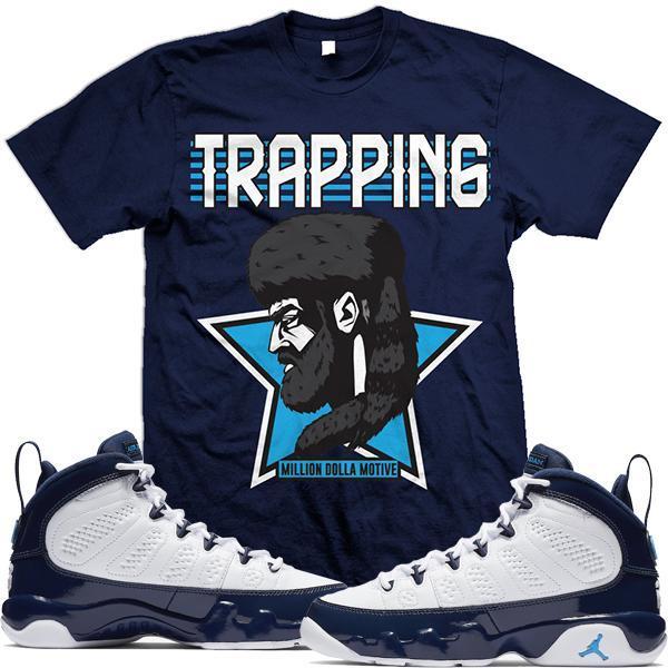 Jordan Retro 9 UNC Blue Pearl All Star Match Sneaker Tees Shirt - TRAPPING STAR