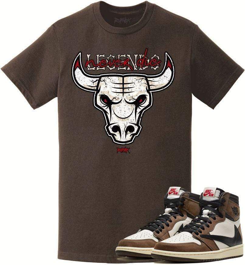 Jordan 1 Travis Scott Sneaker Tees Shirt - LEGENDS NEVER DIE