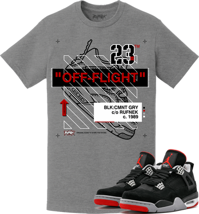 Jordan Retro 4 Bred 2019 Sneaker Tees Shirt - OFF FLIGHT