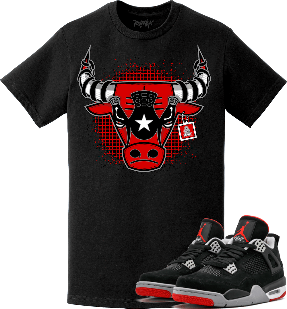 Jordan Retro 4 Bred 2019 Sneaker Tees Shirt - WAR BULLY
