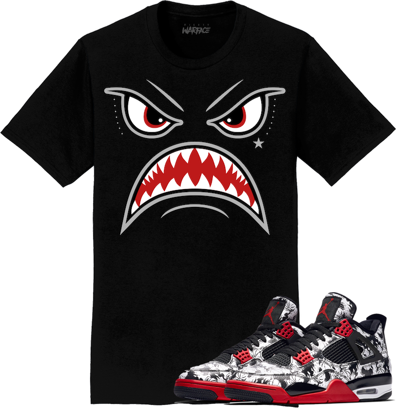 Air Jordan 4 Tattoo Sneaker Tees Shirt to Match - BRED WARFACE