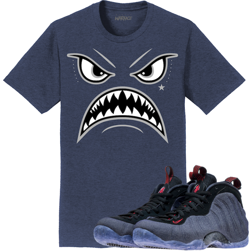 Denim Foamposites Sneaker Tees Shirt to Match - OREO WARFACE