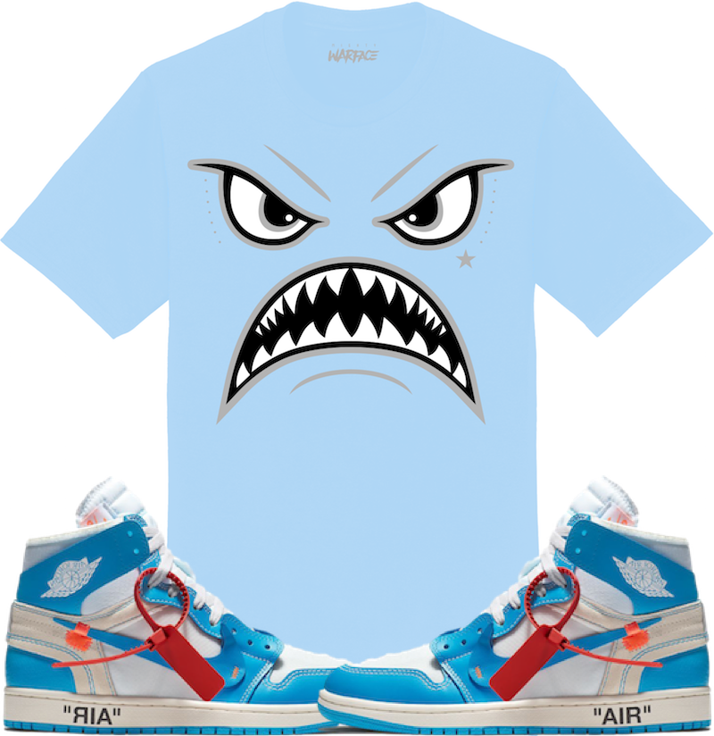 Jordan 1 Off White UNC Sneaker Tees Shirt to Match - OREO WARFACE