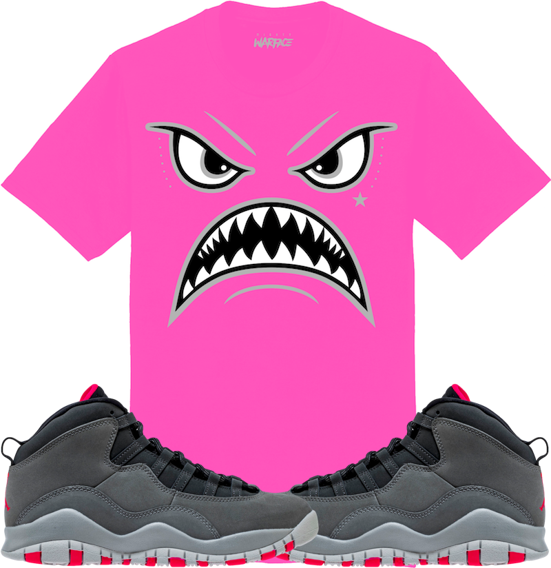 Jordan 10 Smoke Grey Pink Sneaker Tees Shirt - OREO WARFACE