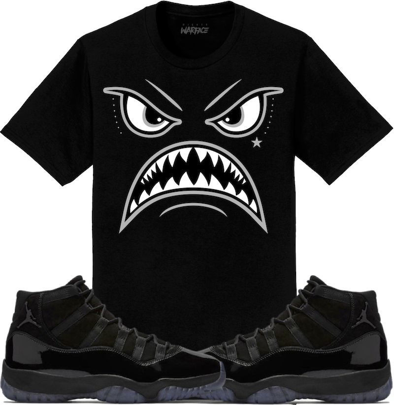Jordan 11 Cap and Gown Sneaker Tees Shirt - OREO WARFACE