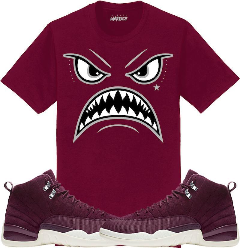 Jordan 12 Bordeaux Sneaker Tees Shirt to Match - OREO WARFACE