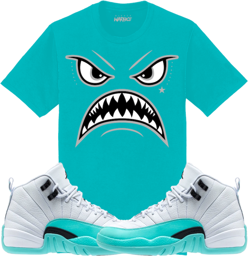 Jordan 12 GS Light Aqua Sneaker Tees Shirt to Match - OREO WARFACE