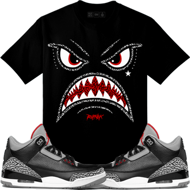 Jordan 3 Black Cement Sneaker Tees Shirt - WARFACE